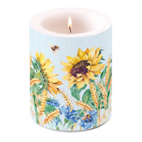 Candles big SUNFLOWER AND WHEAT blue  , Ambiente