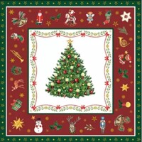 Vianočné servítky kusové CHRISTMAS EVERGREEN red, Ambiente