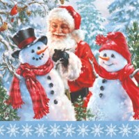  SANTA WITH SNOWMAN, Daisy