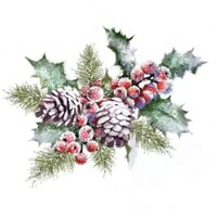25x25 HOLLY AND BERRIES, Ambiente