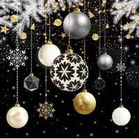 CHRISTMAS BAUBLES black, Ambiente