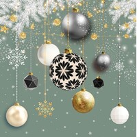CHRISTMAS BAUBLES sage, Ambiente