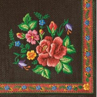 ROSES MOUNTAIN EMBROIDERY FOLK ON BLACK II, Maki