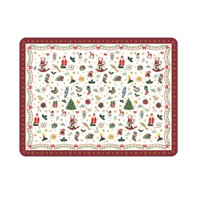 Placemat Ornaments all over red