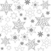 ORNAMENTS IN STARS silver 33x33, Ambiente