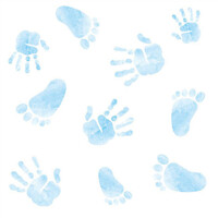 HANDS AND FEET blue 33x33, Ambiente