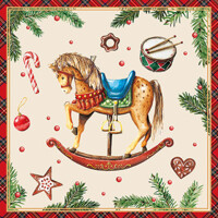 CLASSIC ROCKING HORSE cream 33x33 , Ambiente
