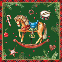 CLASSIC ROCKING HORSE green 33x33