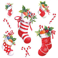 X-MAS STOCKINGS white 33x33, Ambiente