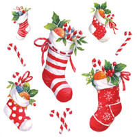 X-MAS STOCKINGS white 25x25, Ambiente