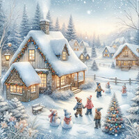 WINTER IN BACKYARD 33x33, Ambiente