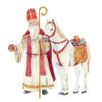 ST. NICHOLAS AND HORSE 33x33 servítky, Ambiente