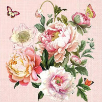 PEONY BOUQUET servítky kusové, Ambiente