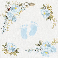 BABY FEET light blue 40x40/50 Airlaid, Paw
