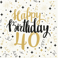 GOLD BIRTHDAY 40 40x40/50 Airlaid, PAW 
