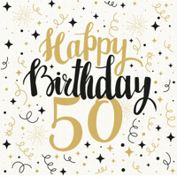 GOLD BIRTHDAY 50 40x40/50 Airlaid, PAW 