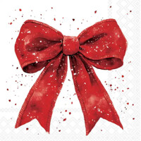 FANCY BOW red/white 33x33, Ambiente