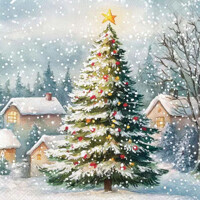 TREE IN SNOW 33x33, Ambiente