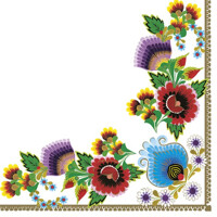 LOWICZ FOLK white BORDER 33x33, Maki