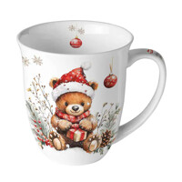 TEDDY´S GIFT white 0,4 l - vianočná šálka, Ambiente