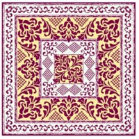  KIRA creme-bordeaux  80x80 Linclass, Mank