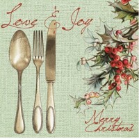 Vianočné servítky LOVE &amp; JOY 40x40 Linclass,  Mank