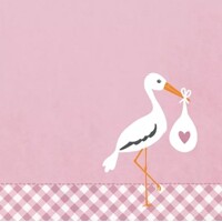 Servítky kusové LOVE STORK pink, Ambiente