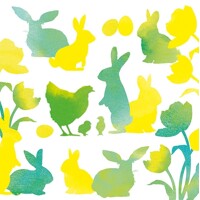  EASTER SILHOUTTES green, Ambiente