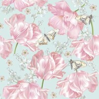  PINK TULIPS WITH BUTTERFLIES, Daisy