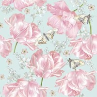 PINK TULIPS WITH BUTTERFLIES, Daisy