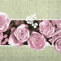 Servítky  papier  100 ks LOVELY ROSES rosa 40x40, Mank