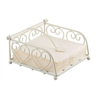 Napkin Holder Heart Small Cream