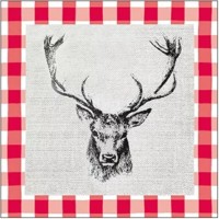 CHECKED STAG HEAD red, Ambiente