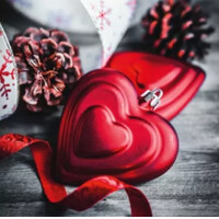 HEART BAUBLES 33x33, Ti-Flair