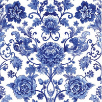 BLUE FLORAL PATTERN 33x33, Daisy