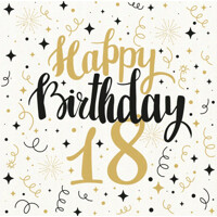 GOLD BIRTHDAY 18 40x40/50 Airlaid, PAW 
