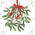 MISTLETOE WITH BOW white 33x33, Ambiente