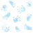 HANDS AND FEET blue 33x33, Ambiente